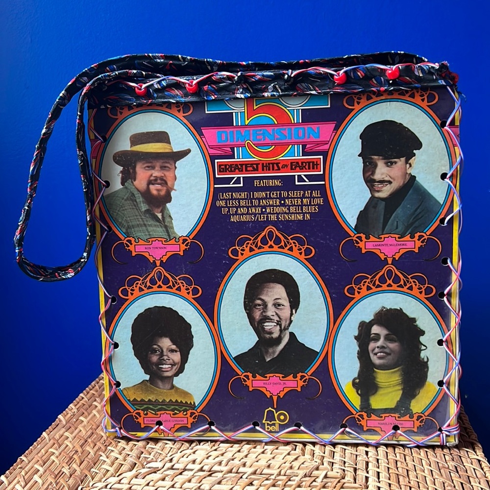 Vintage 70s record album tote purse 5th Dimension